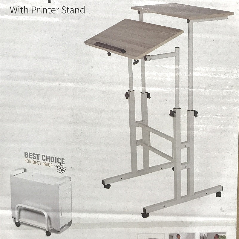 Zozobra Mobile Ergonomic Stand Up Desk Height Adjustable Portable Printer Desk
