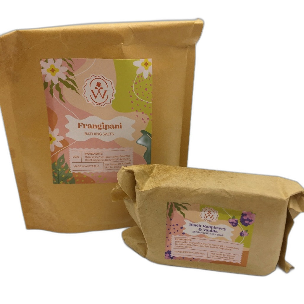 Wick & Wish Spa Gift Box Scented Candle Goat Milk Soap Bath Bomb NEW