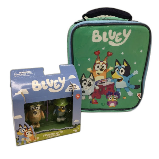 Zak Bluey & Friends Teal Green Bluey Insulated Lunch Box & Figurine Set NEW