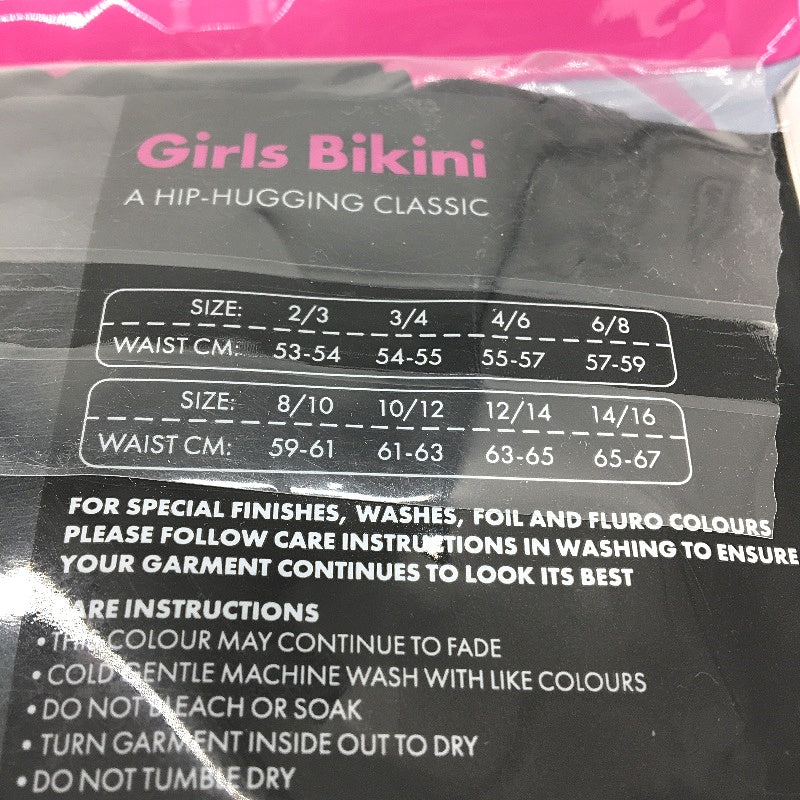 Bonds 9Pce Cotton Bikini Black Shortie Multicolour Underwear Girls Size 6-8 NEW
