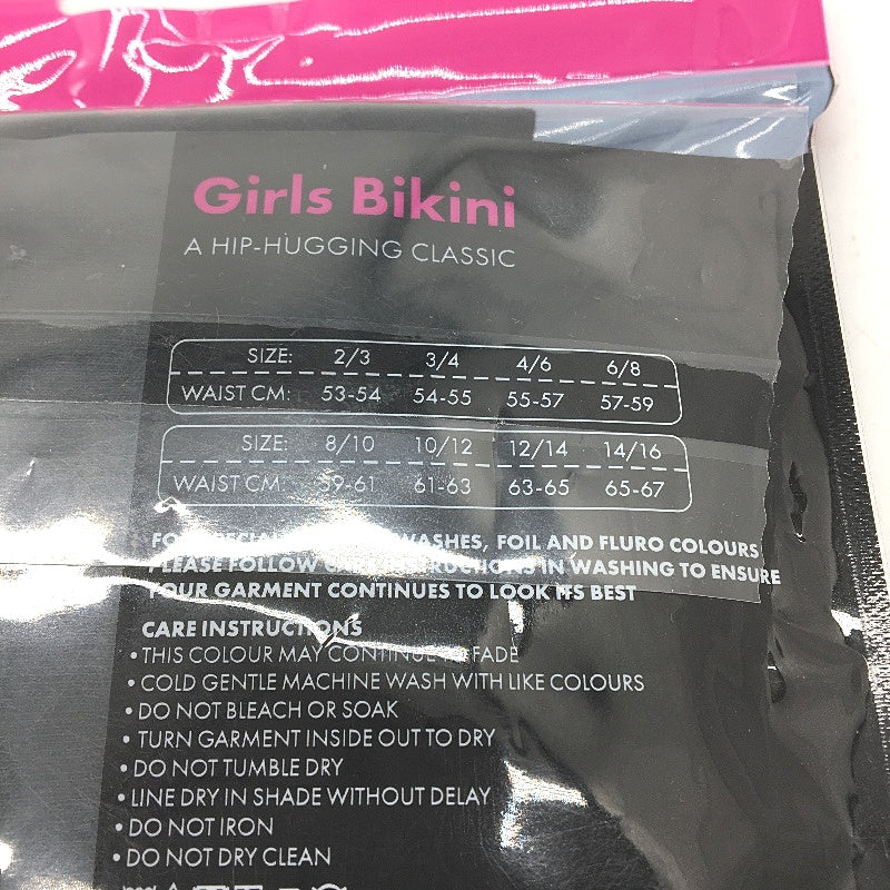 Bonds 2 x 5pk Soft Cotton Bikini Black Classic Underwear Girls Size 3-4 NEW