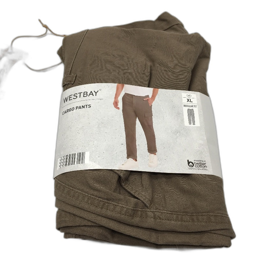 Westbay Brown Regular Fit Cotton Soft Cargo Pants Mens Size XL NEW