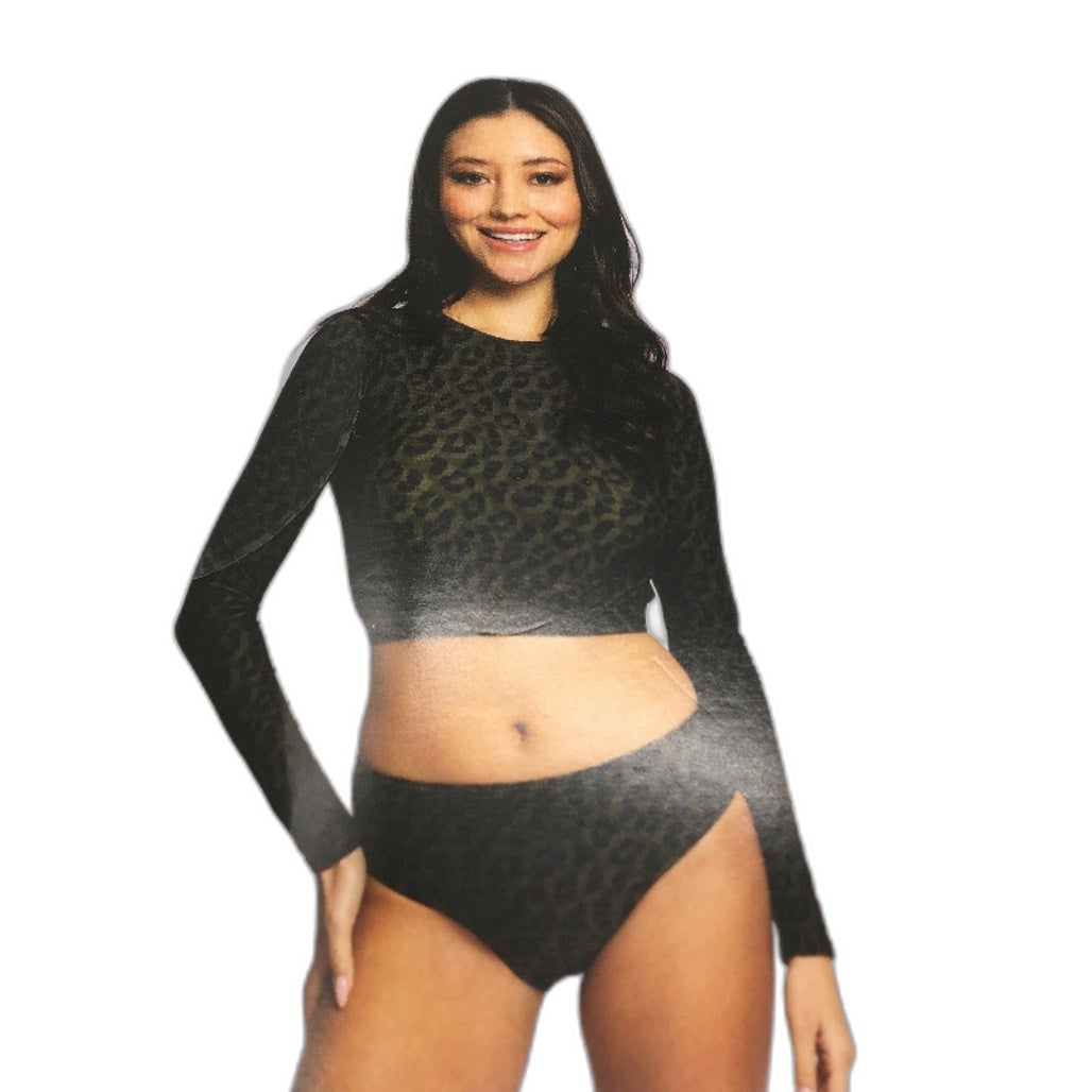 Crane 2 Pack Black & Camo Bikini Set & Long Sleeve Rash Vest Ladies Size M NEW