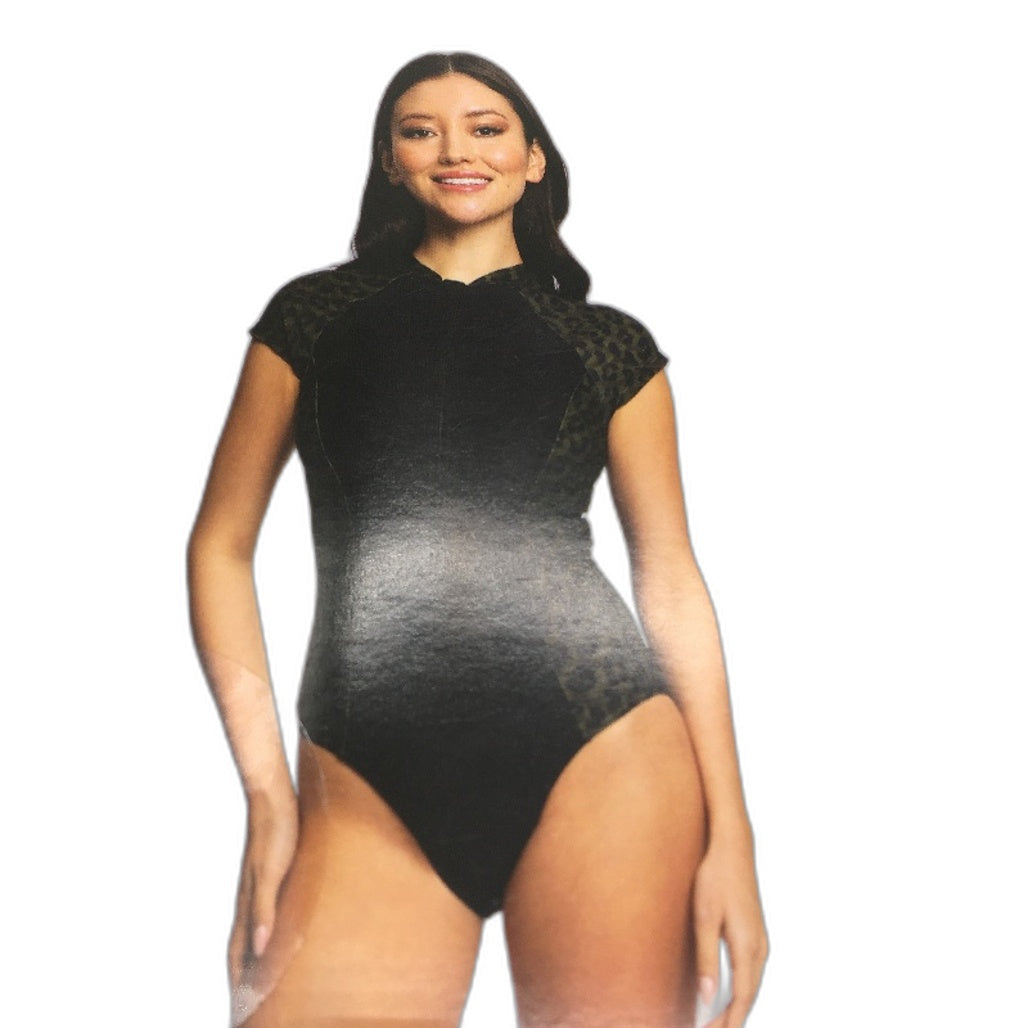 Crane Performance Black & Camo 1/4 Zip Rashsuit Swimwear Ladies Size S NEW