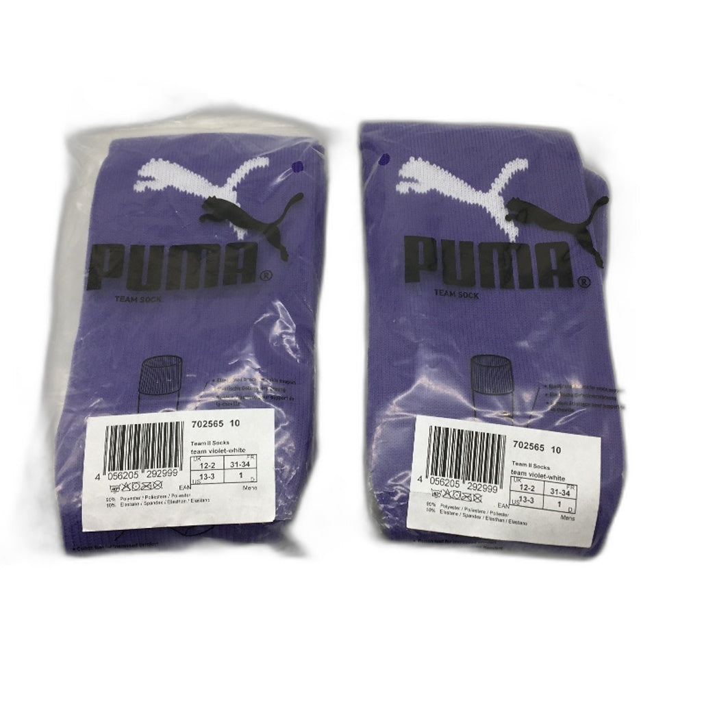 PUMA 2 Pack Violet Team II Football Soccer High Socks Youth Size 1 US 13-3 NEW