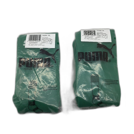 PUMA 2 Pack Green Team II Football Soccer High Socks Youth Size 1 US 13-3 NEW