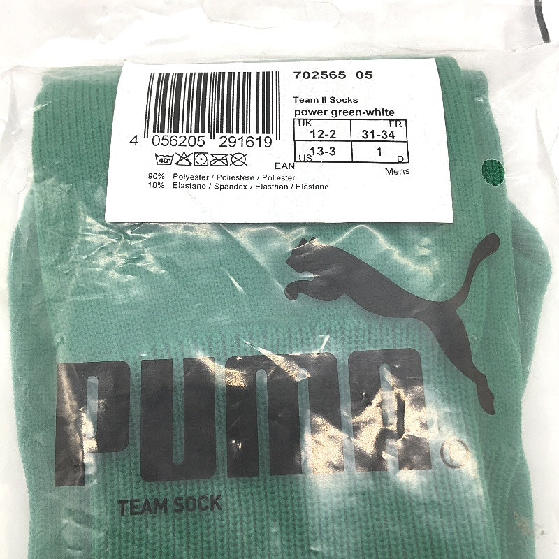 PUMA 2 Pack Green Team II Football Soccer High Socks Youth Size 1 US 13-3 NEW