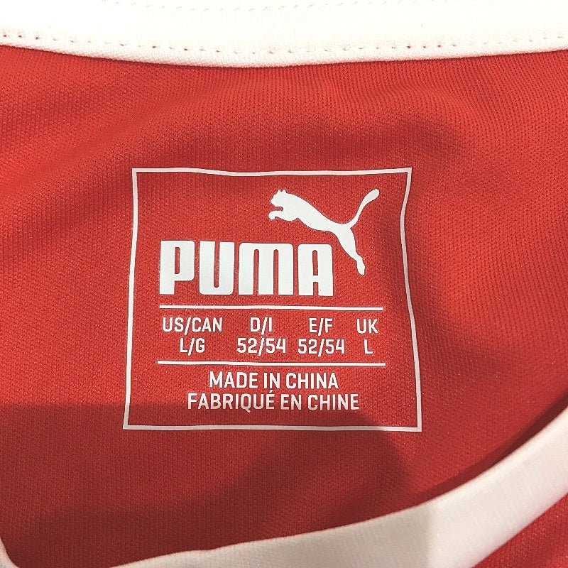 PUMA  LIGA  Jersey Red & White Short Sleeve Tshirt Training Top Tee Mens Size L