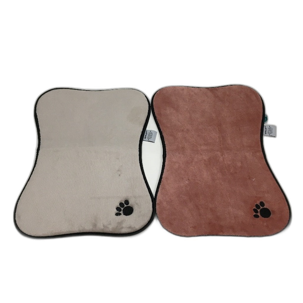 Petplay 2 Pack Washable Memory Foam Small Mat Pink Beige & Flower Pet Toy NEW