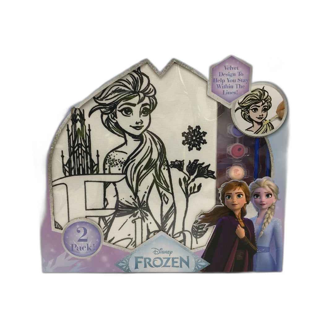 Disney Frozen Elsa Anna Canvas Paint Tubs Colouring Set & Kids Hooded Bath Towel