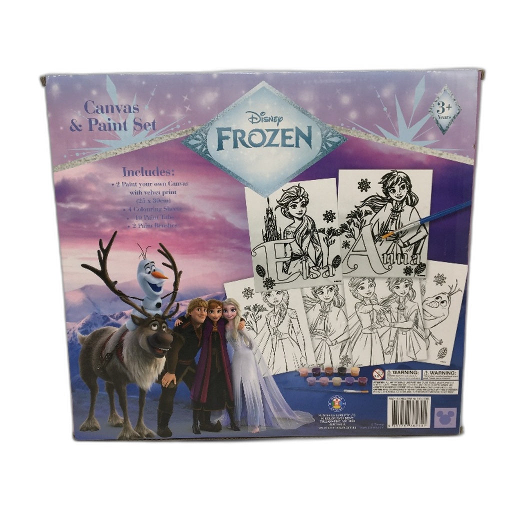 Disney Frozen Elsa Anna Canvas Paint Tubs Colouring Set & Kids Hooded Bath Towel