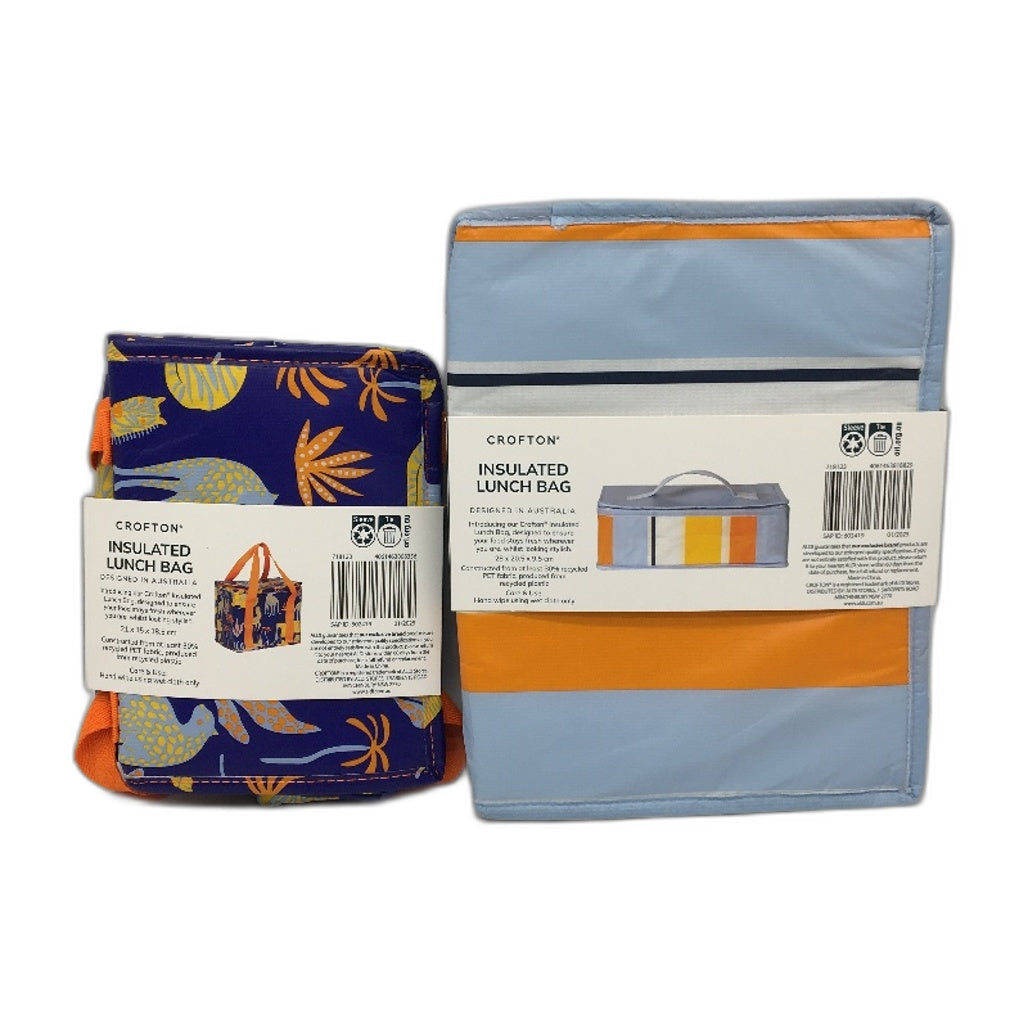 CROFTON 2 Pack Insulated Lunch Bag Australian Designed For Hot Cold Food NEW