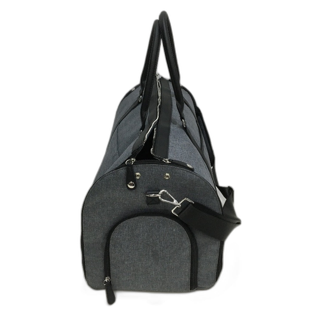Skylite Fully Flat Open Zip Duffle Bag With Coat Hanging Compartment Grey