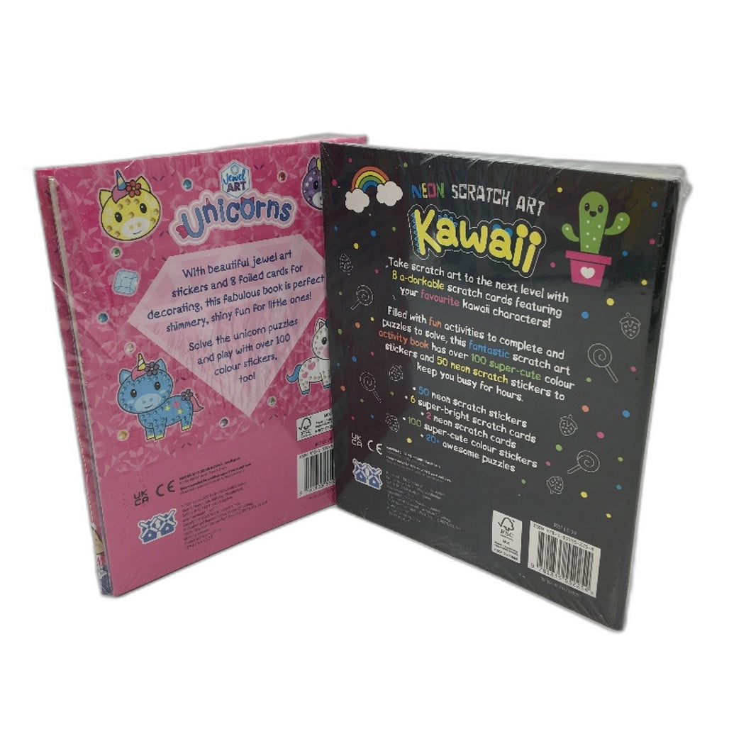 Kids Art Bundle Magnetic Drawing Tablet Scratch&Jewel Art 10 Pack Crayola Marker