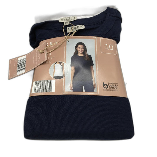 Serra 2Pce Cotton Blend Light Blue & White Tee & Singlet Pack Ladies Size 10 NEW