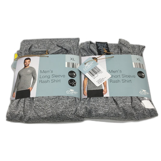 Crane Performance 2 Pack Long & Short Sleeve Grey Rash Vests  Mens Size XL NEW