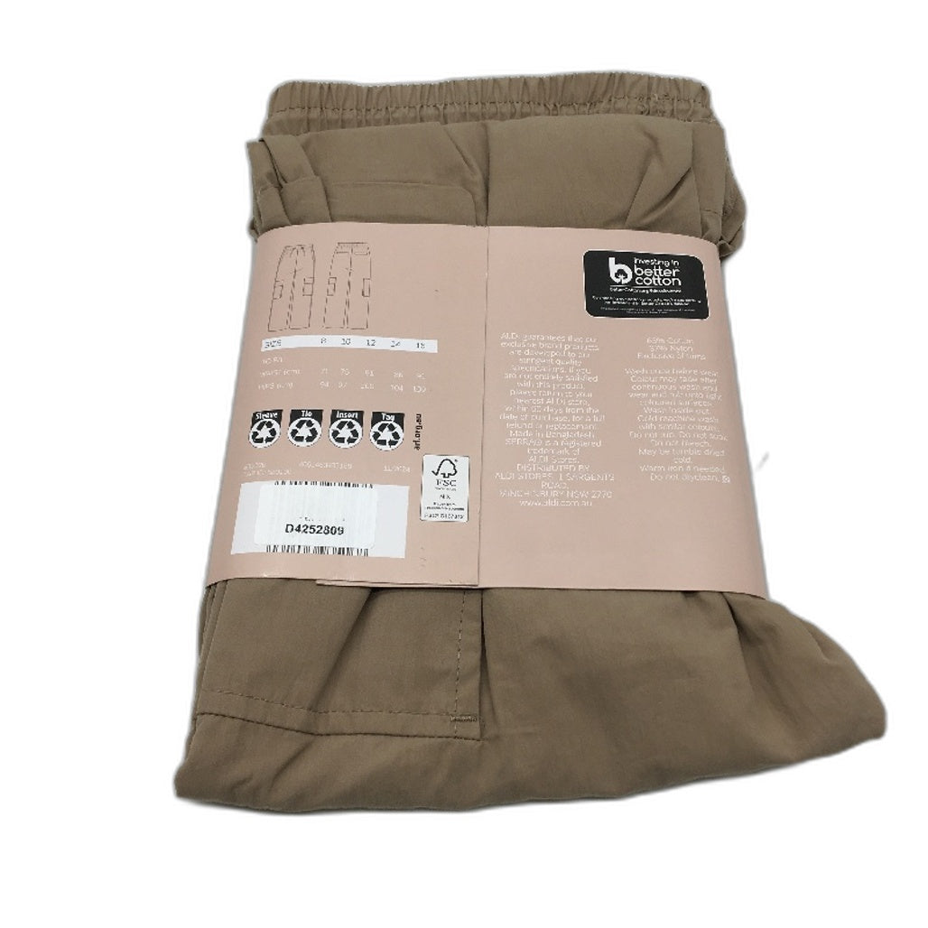Serra Khaki Drawstring Cargo Pants Relaxed Leg Parachute Fabric Ladies Sz 10 NEW