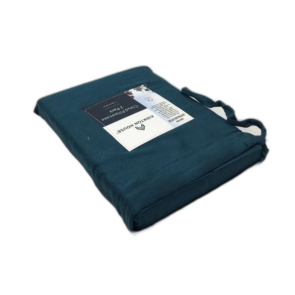 Kirkton House 2 Piece Teal Green 400TC Cotton Cloud Pillowcases NEW