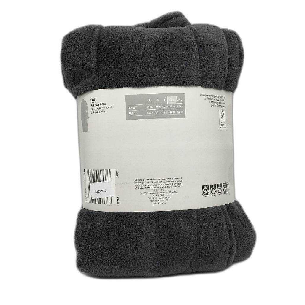 Westbay Soft Plush Grey Waist Tie Up Coral Fleece Robe Mens Size XL NEW