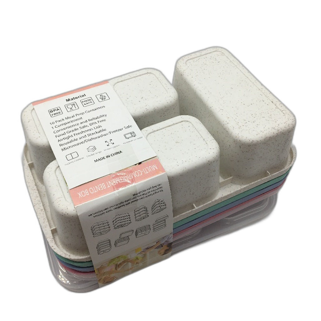 Multi-Compartment BPA Free Microwave Safe Bento Lunch Box 4Pack Set NEW