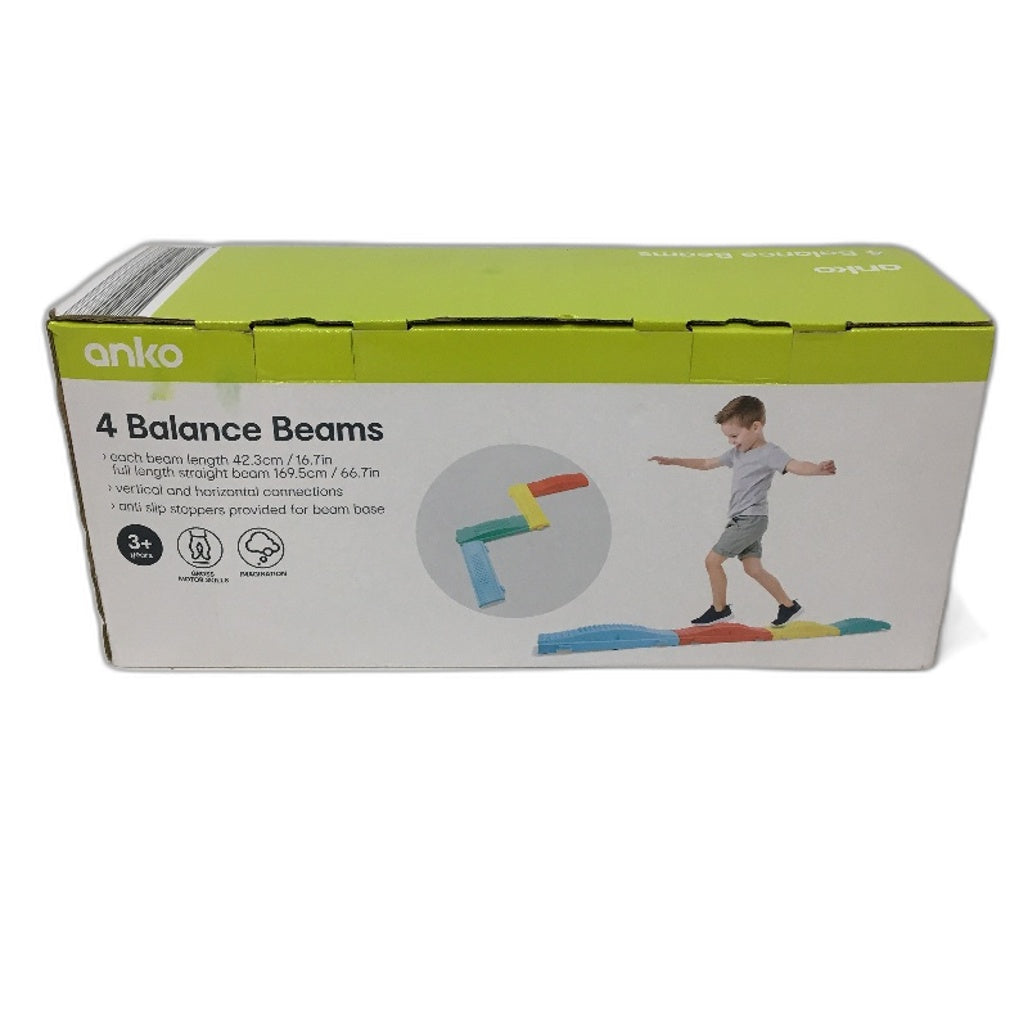 Anti Slip Multicoloured Plastic 4 Sectional Balance Beams Ages 3+ NEW