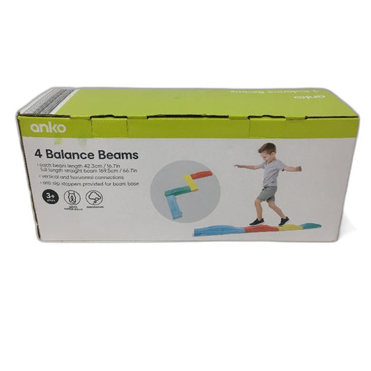 Anti Slip Multicoloured Plastic 4 Sectional Balance Beams Ages 3+ NEW