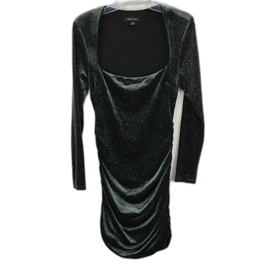 Forever New Green Sparkly Long Sleeve Ruched Mini Dress Ladies Size Small NEW