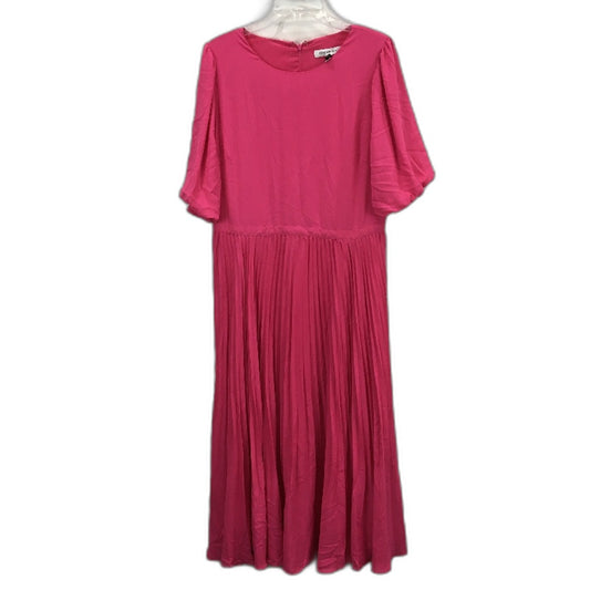 Forever New Pink Short Puffy Sleeve Flowy Midi Dress Ladies Size AU 16 NEW