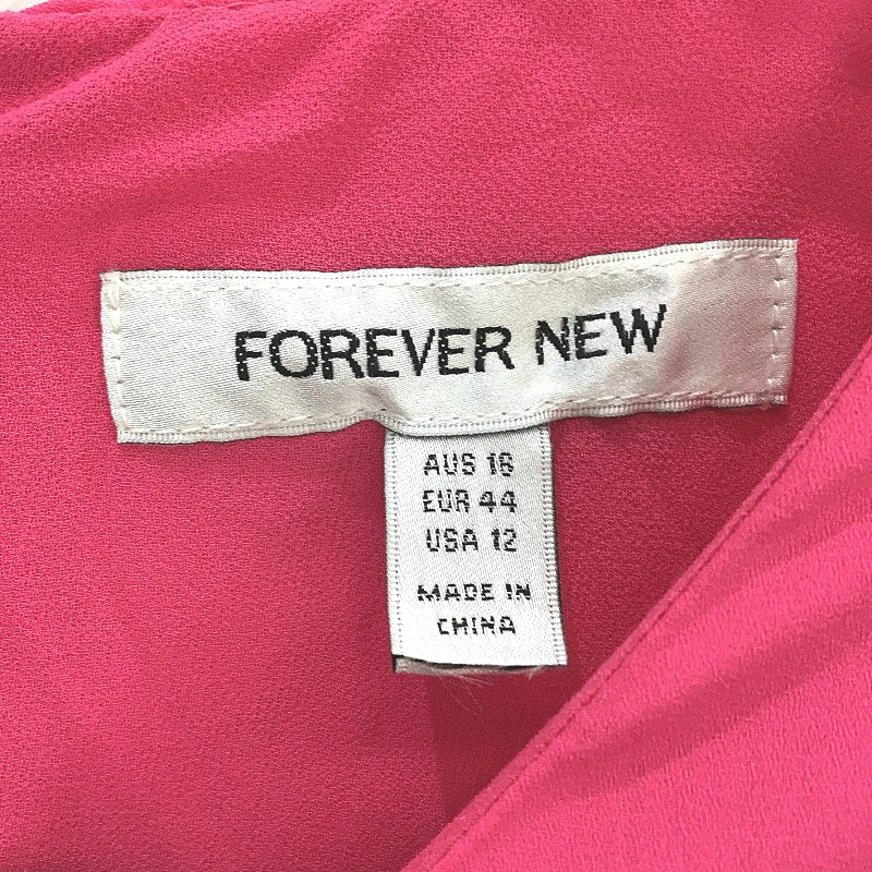 Forever New Pink Short Puffy Sleeve Flowy Midi Dress Ladies Size AU 16 NEW