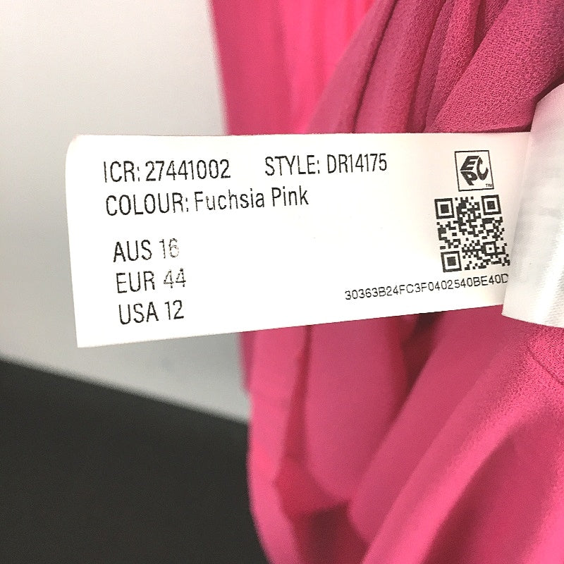 Forever New Pink Short Puffy Sleeve Flowy Midi Dress Ladies Size AU 16 NEW