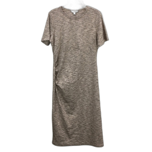 Forever New Beige Short Sleeve Ribbed Bodycon Midi Dress Ladies Size AU 16 NEW