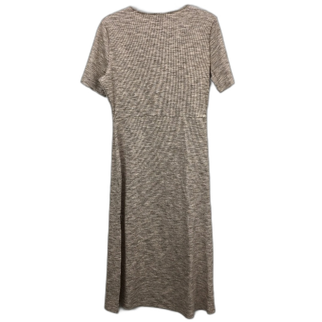 Forever New Beige Short Sleeve Ribbed Bodycon Midi Dress Ladies Size AU 16 NEW