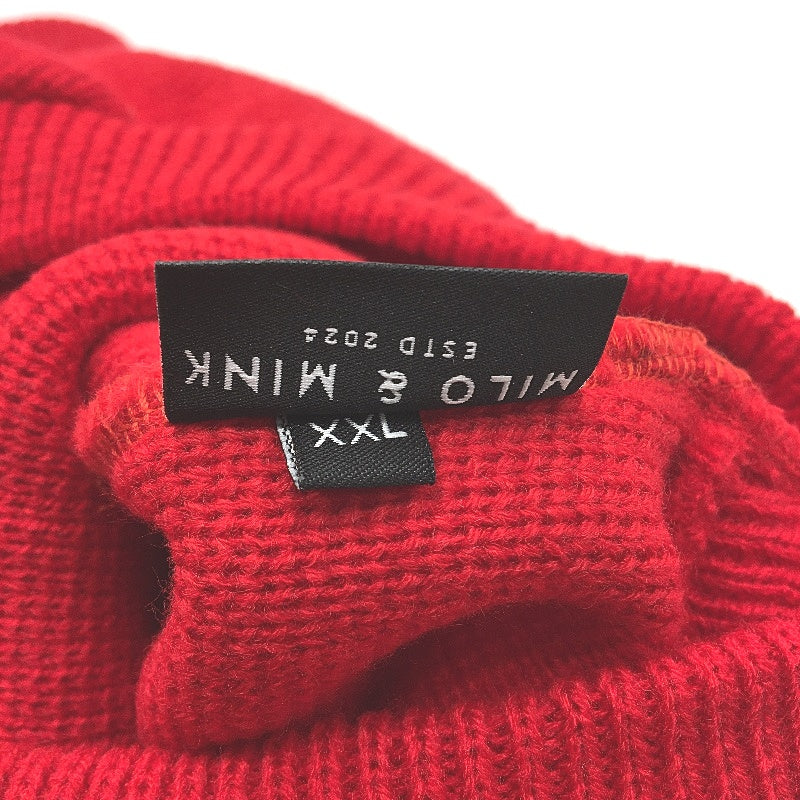 Milo & Mink Red, White & Blue Knit Striped Turtleneck Winter Dog Jumper Size M
