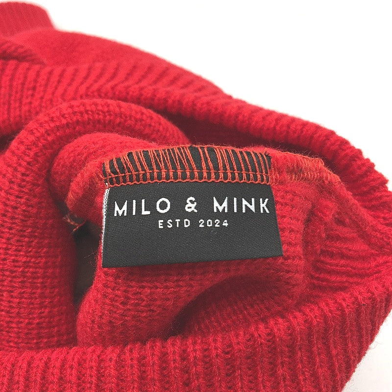 Milo & Mink Red, White & Blue Knit Striped Turtleneck Winter Dog Jumper Size S