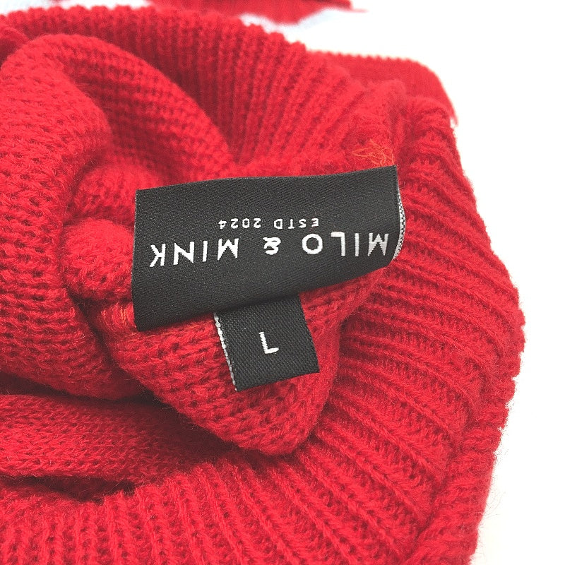 Milo & Mink Red, White & Blue Knit Striped Turtleneck Winter Dog Jumper Size XS