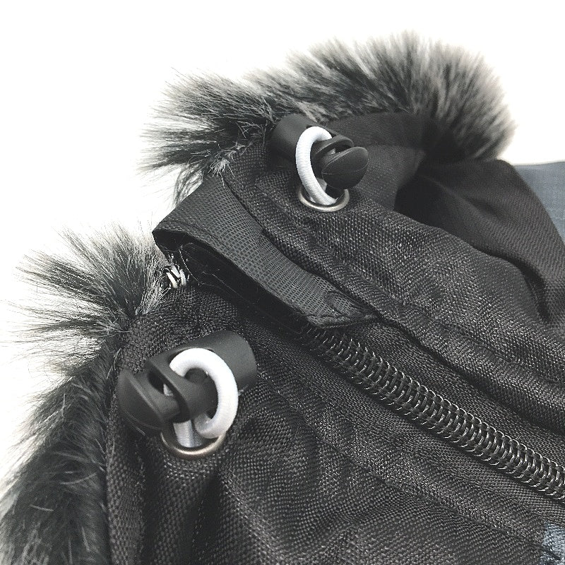 Doggy Waterproof Vest Grey & Navy Winter Coat Dog Jumper Harness Size S