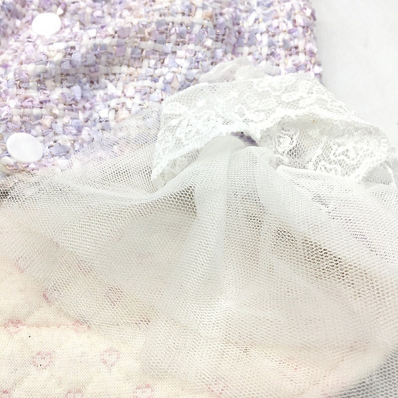Chic Dog Pastel Purple Button Up Check Doggy Dress Up Vest Tutu Size XXS