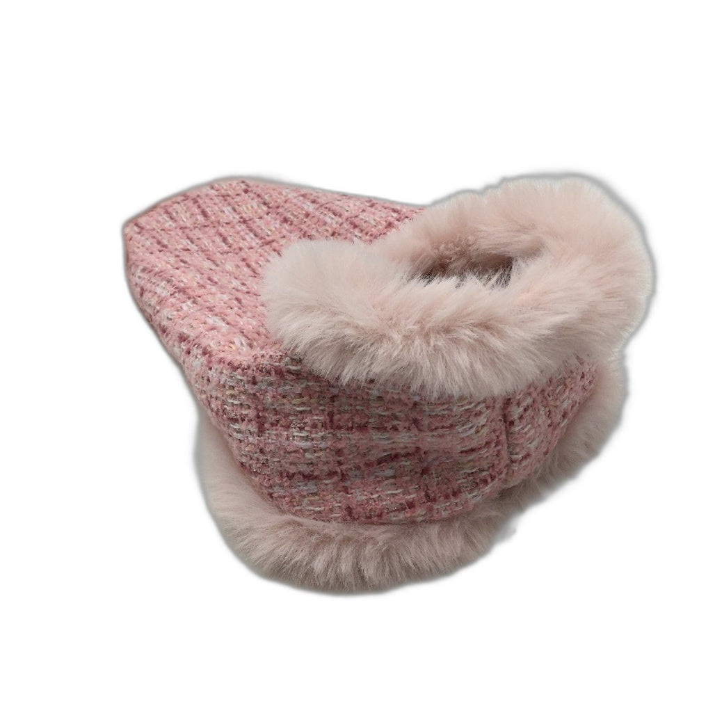 Milo & Mink Pink Textured Faux Fur Trim Dog Coat Harness With Hat&Leash Size XXS