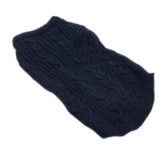Milo & Mink Navy Doggy Thick Knitted Pullover Sweater Dog Jumper Size Small
