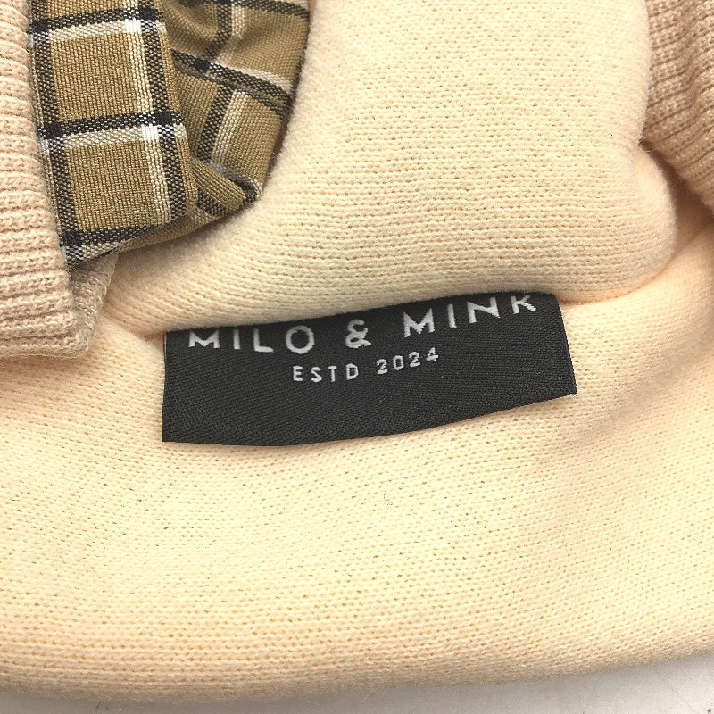 Milo & Mink Beige & Brown Collared Check Doggy Pullover Sweater Jumper Size XXS