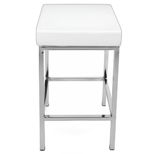 Home Fashion White Vienna Faux Leather Barstool Cushioned Chair Stool NEW