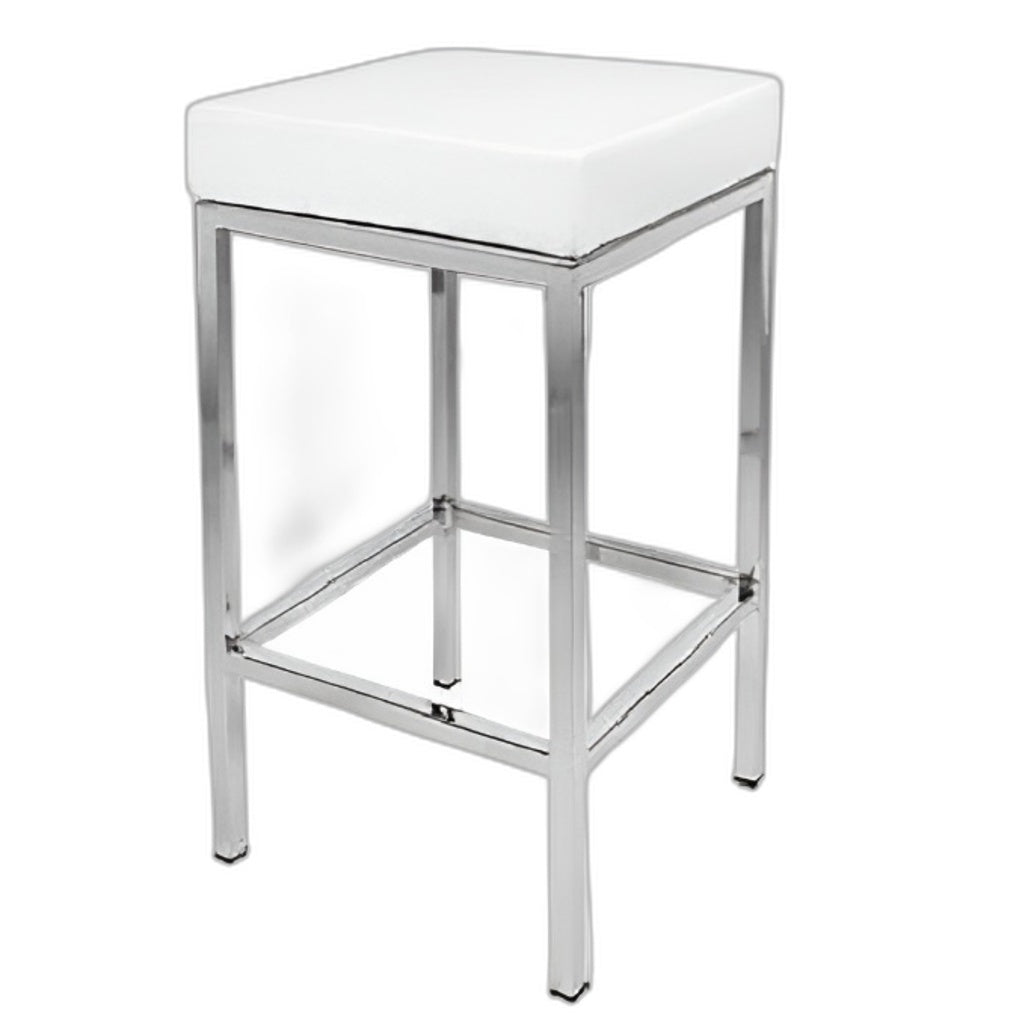 Home Fashion White Vienna Faux Leather Barstool Cushioned Chair Stool NEW