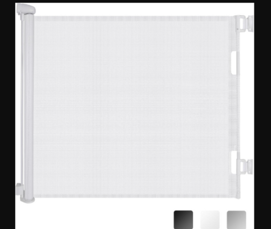 Retractable Baby&Pet White Safety Gate Durable Portable Mesh Indoor Outdoor Use