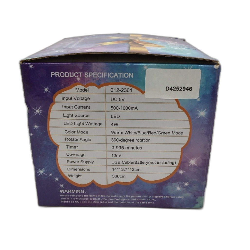 LED Starry Night Light Projector Timer DC 5V 4W Model 012-2361 NEW
