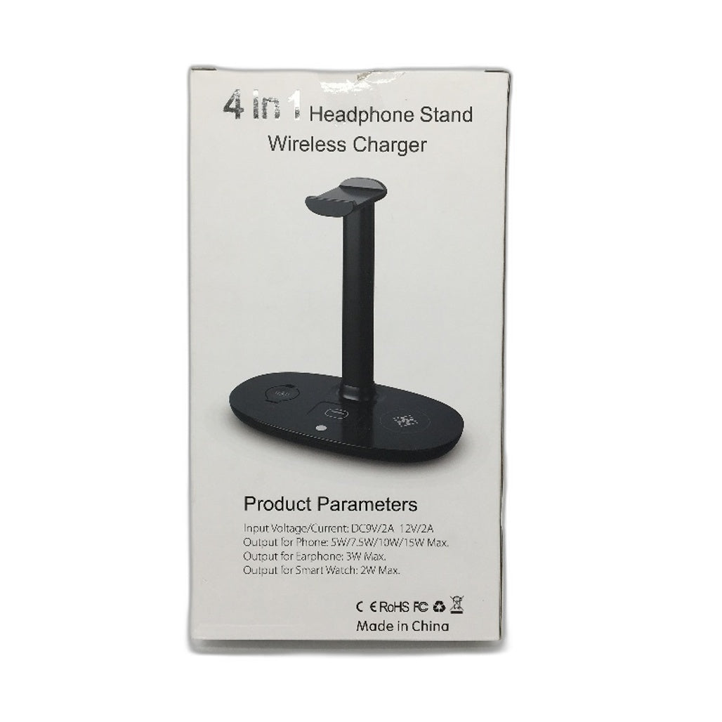 4 In 1 Headphone Stand Wireless Charger Phone iWatch Airpods NEW