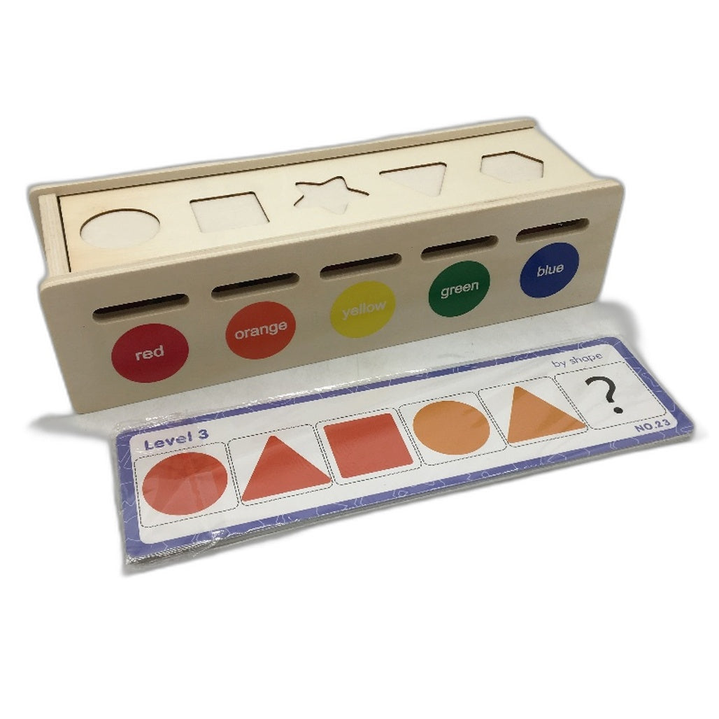 Baby Early Learning Colours Shapes Matching Fine Motor Skill Wooden Sorting Box