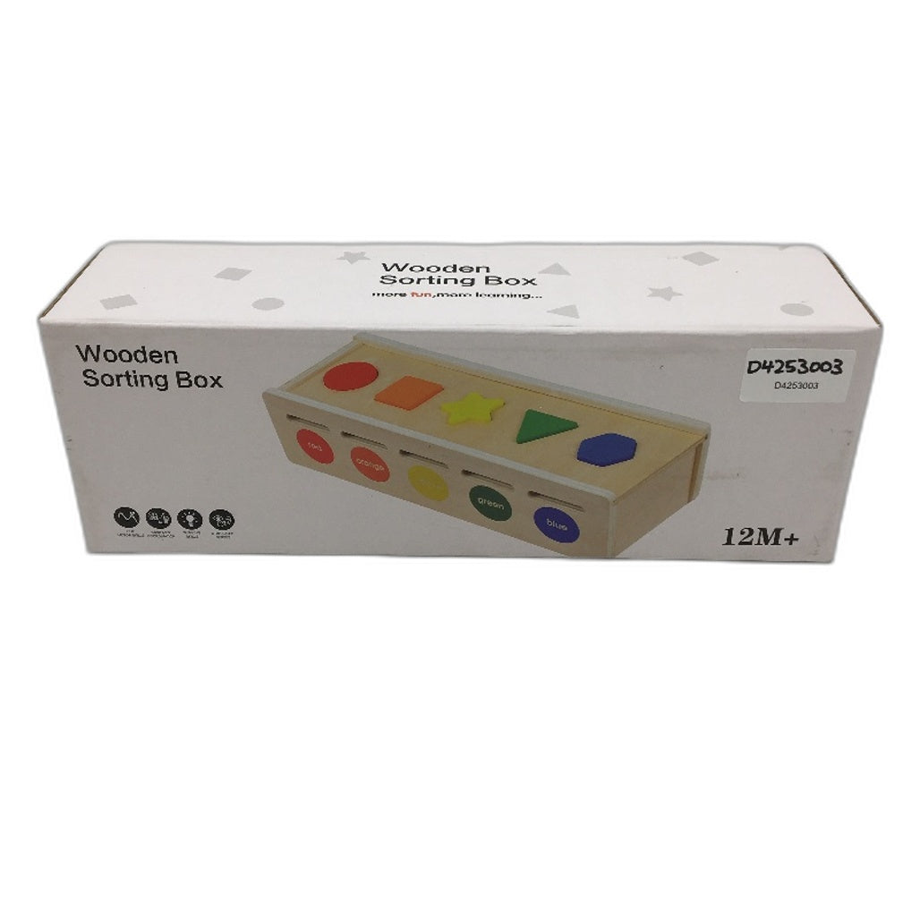 Baby Early Learning Colours Shapes Matching Fine Motor Skill Wooden Sorting Box