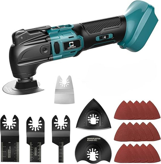 Cordless Oscillating Multi Tool Variable Speed Power With Blades Attatchments