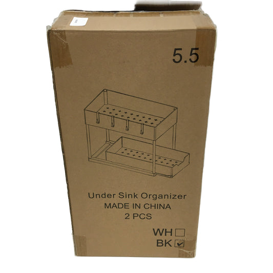 Under Sink Storage Organizer 2 Pcs Sliding Drawer With Hook For Kitchen Bathroom