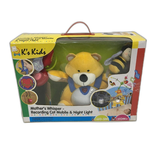 K's Kids Mother's Whisper Recording Cot Mobile Night Light Bear Newborn Baby 0M+